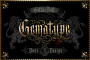 Gematype Blackletter + Ornament font, a Blackletter Font by dansdesign (Thumbnail 1 of 7)