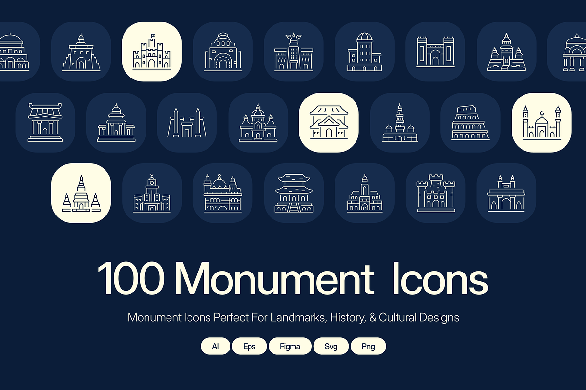 Monument Icon Art Set, an Outline Icon by Prosymbols (Photo 1 of 8)