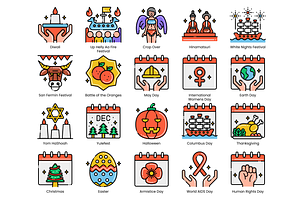 54 Festival And Holidays Icons Aes