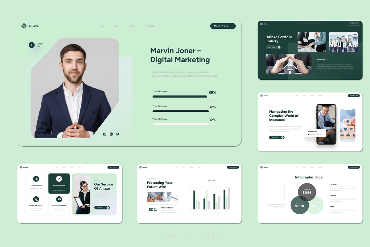 Alliax -Insurance PowerPoint, a Presentation Template by Pixslides (Photo 4 of 7)