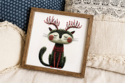 Whimsical Christmas Cat Clipart, an Illustration by Libby Wishes (Thumbnail 3 of 7)