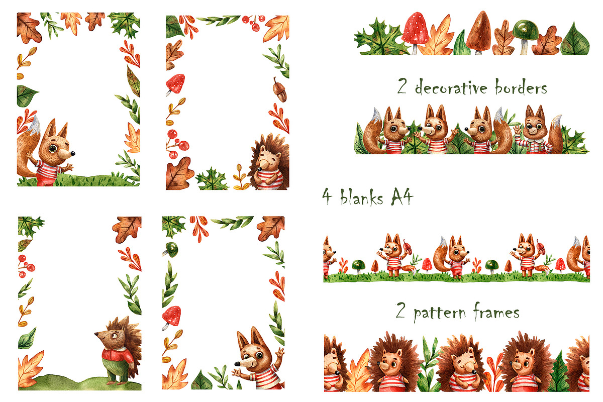 Forest Babies - Watercolor Set, an Animal Illustration by Mashamashastu (Photo 7 of 10)