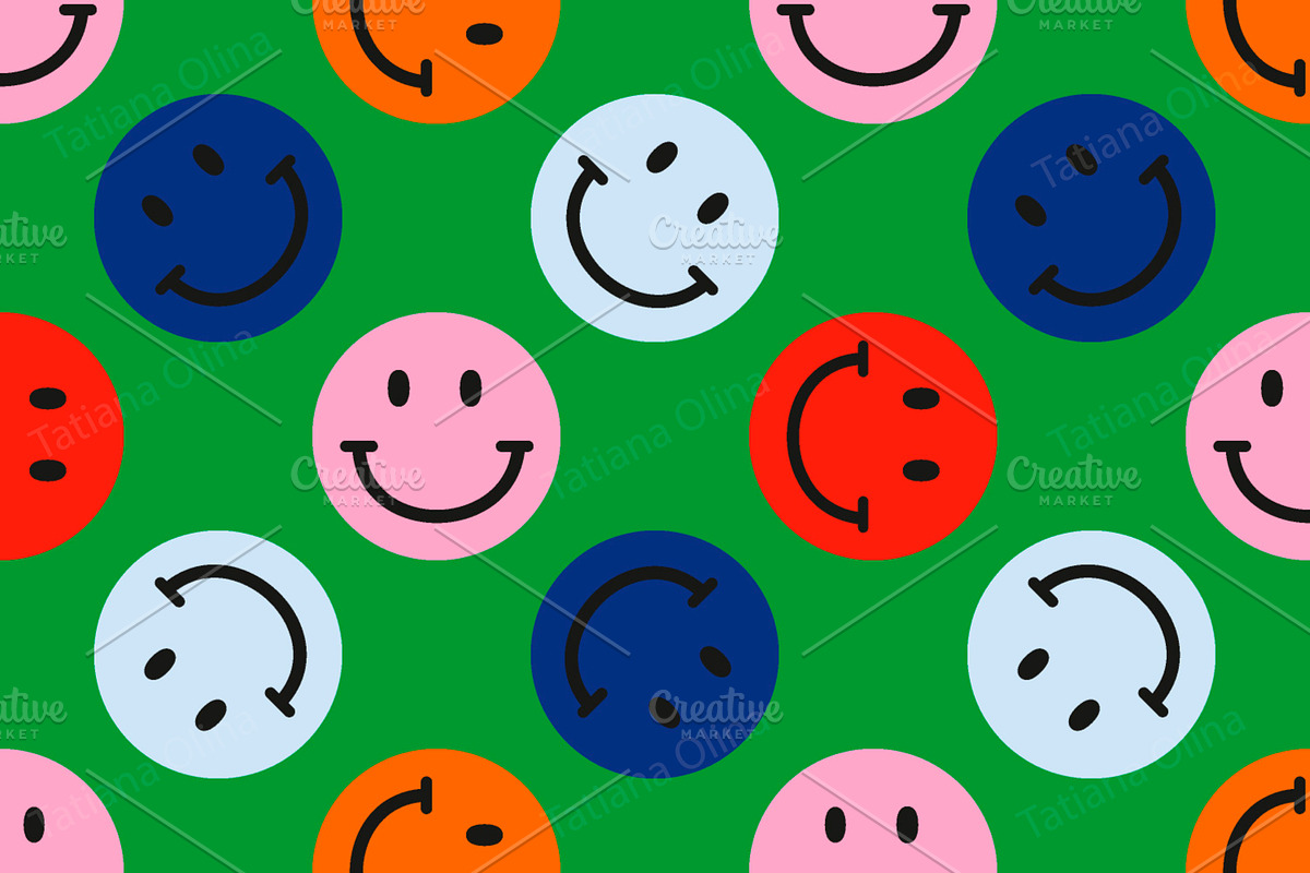 Smiling faces pattern, a Pattern Graphic by Art's and patterns (Photo 4 of 4)