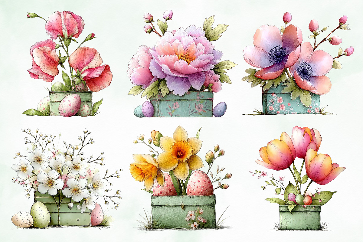 Whimsical Summer Flowers Png Clipart, an Illustration by Creative Art (Photo 5 of 8)