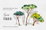 Watercolor Tree Clipart, an Illustration by Belusuab (Thumbnail 1 of 10)