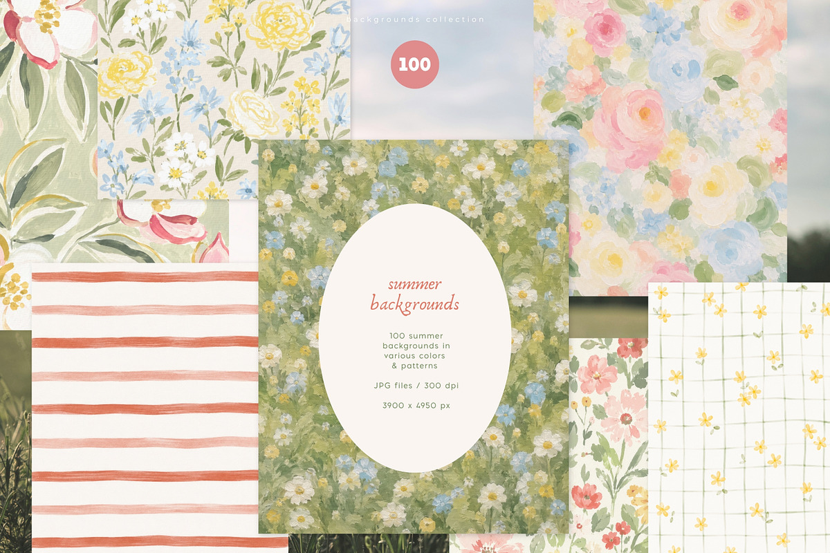 100 Summer Backgrounds, a Background Graphic by PeDe Designs (Photo 5 of 14)