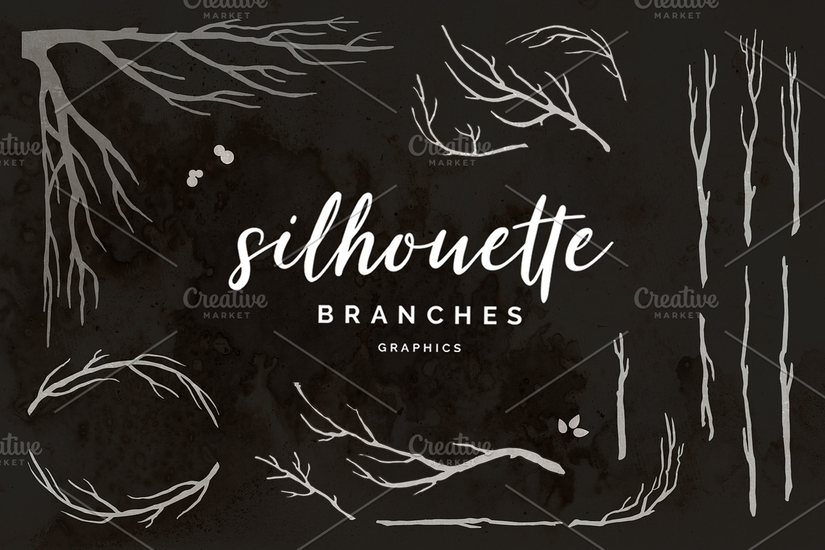 Silhouette Branch Vectors, a Decorative Illustration by aniunova (Photo 1 of 4)