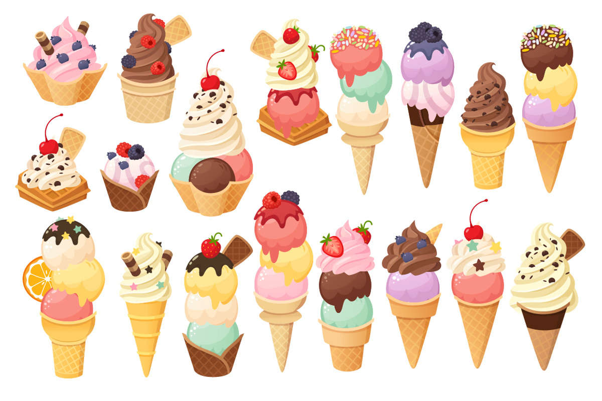 36 Vector Ice Creams., a Food Illustration by Moonery's (Photo 1 of 2)
