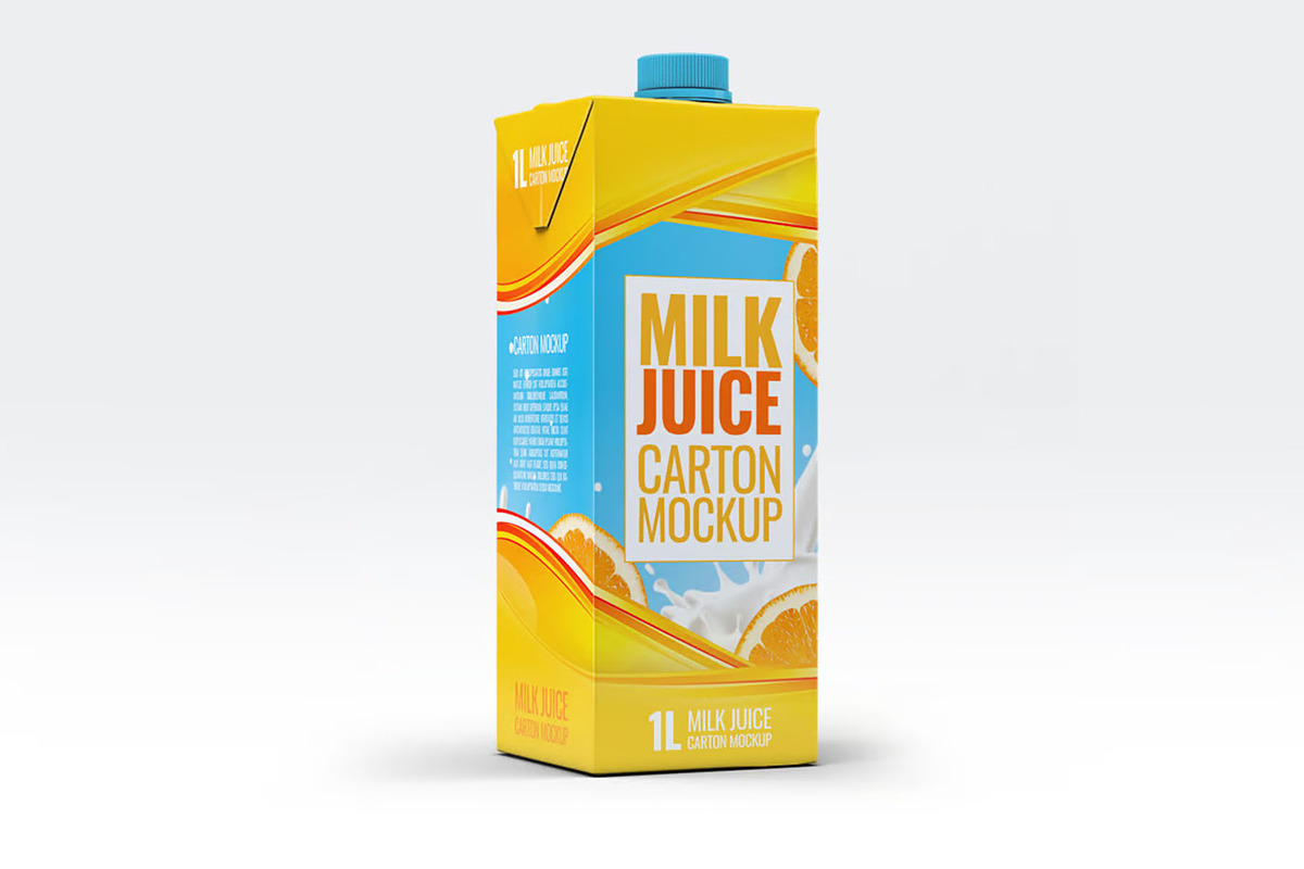 Milk or Juice Carton Mockup, an Advertising Mockup by Hubzway (Photo 4 of 7)