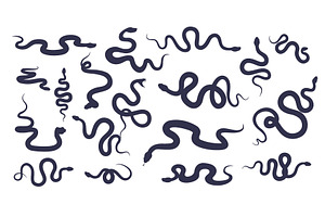 Set of snake silhouettes. Wild, an Animal Illustration by YummyBuum