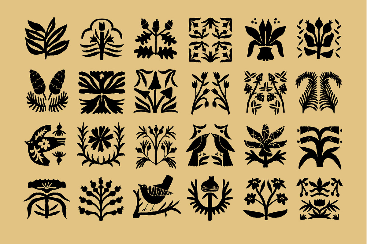 Folk Art Clipart | Art Nouveau Set, a Decorative Illustration by Favete Art (Photo 6 of 19)