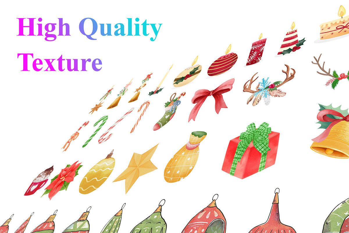 Watercolor Christmas Elements, an Animal Illustration by Digital Studio (Photo 4 of 7)