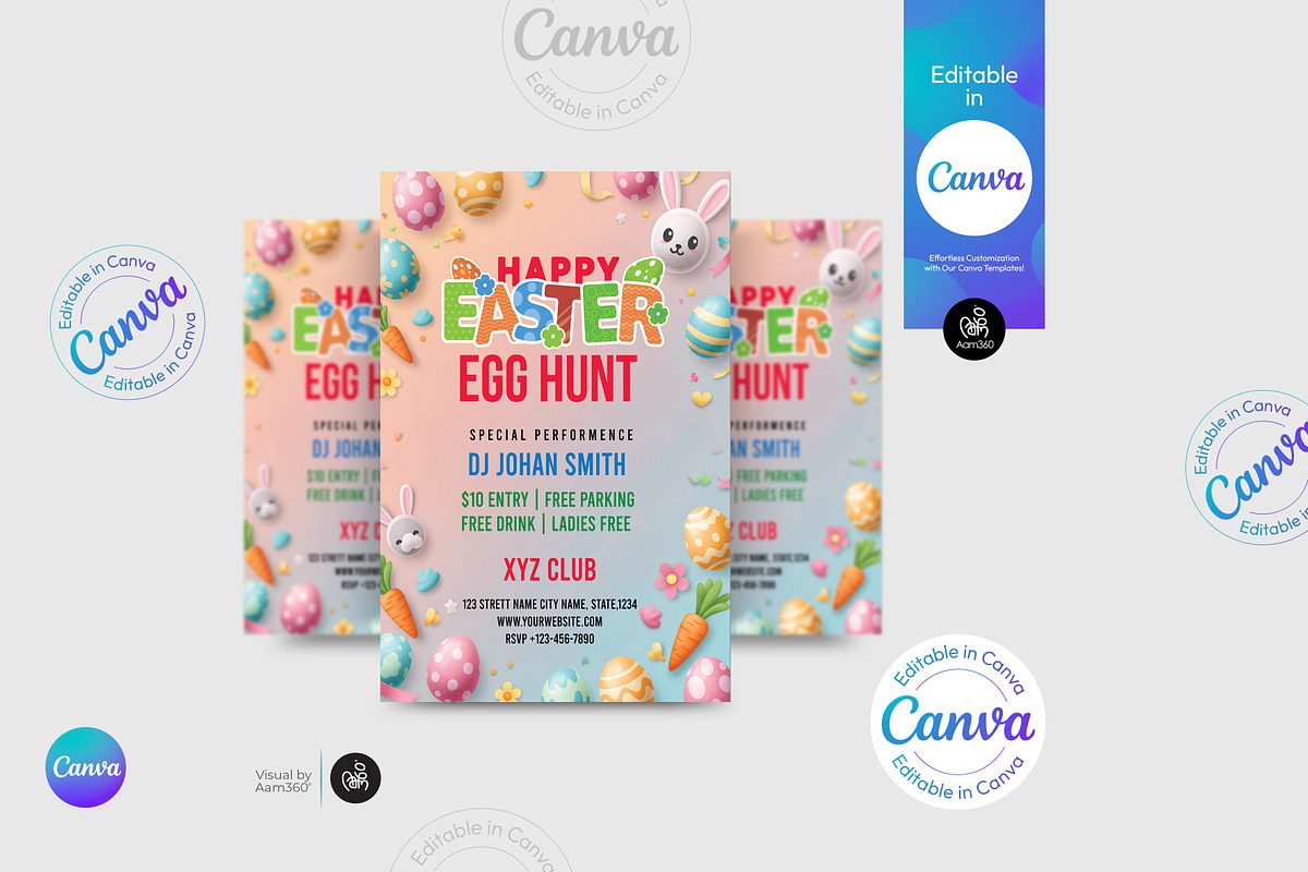 Easter Party Flyer Template, a Flyer Template by Aam360 (Photo 1 of 3)