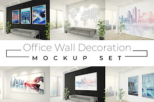 Office Wall Decoration Mockup Set