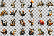 Quirky Woodland Animals PNG Clipart, an Illustration by Sublimation Artist (Thumbnail 4 of 7)