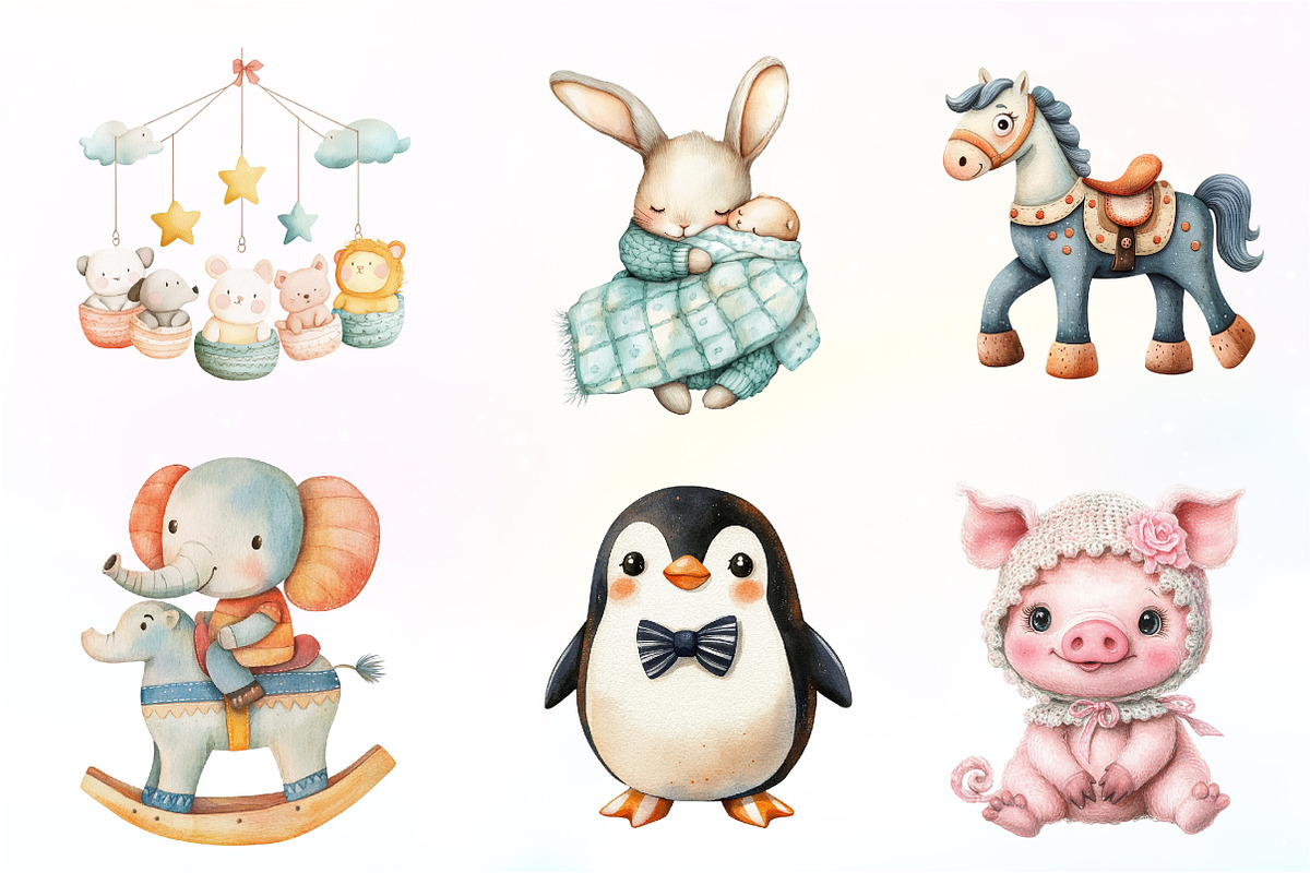 Vintage Knitted Plush Baby Animals, an Illustration by CreationArt (Photo 4 of 9)