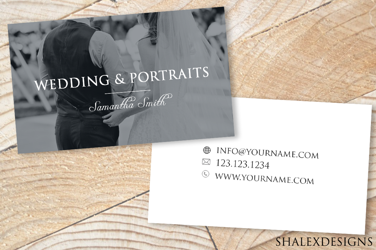 Wedding Business Card Template PSD, a Business Card Template by ShalexDesigns
