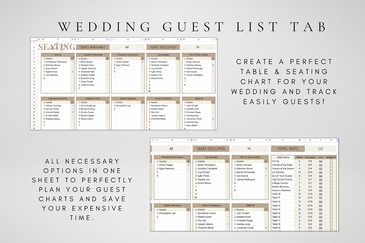 Google Sheets Wedding Seating Chart, a Templates & Theme by BRANDcontent (Photo 3 of 6)