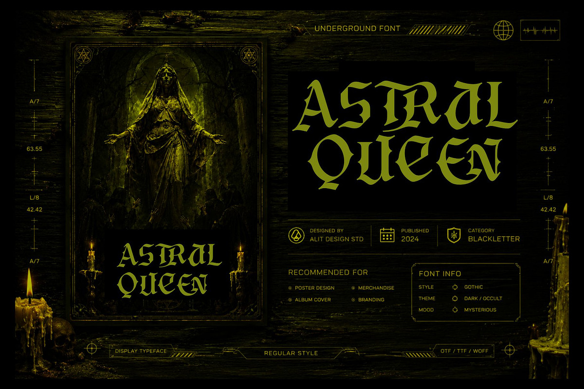 Dark Hermes Typeface, a Blackletter Font by alit design (Photo 7 of 18)