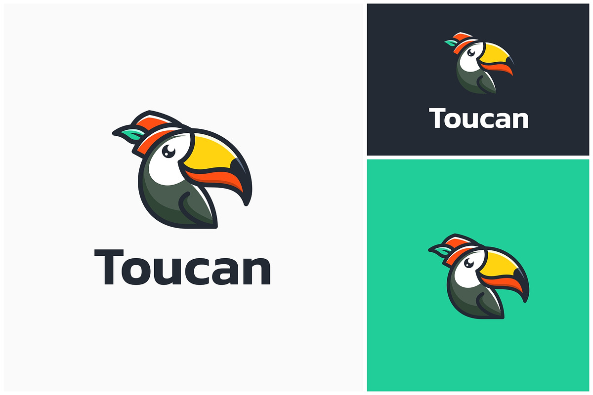 Toucan Bird Mascot Cartoon Logo, a Branding & Logo Template by ika trisiana