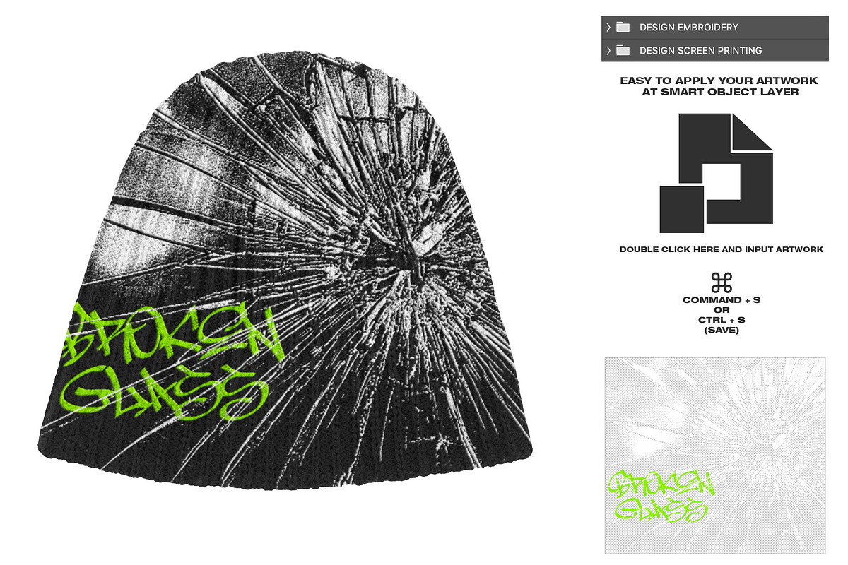 Ribbed Knitted Beanie - Mockup, a Hat Mockup by DaldSgh (Photo 6 of 9)
