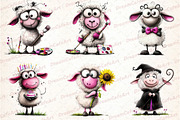 Quirky Sheep Clipart, an Illustration by DreamCafeArt (Thumbnail 6 of 8)