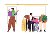 Passengers in subway train set, a Transportation Illustration by Good Studio (Thumbnail 5 of 5)