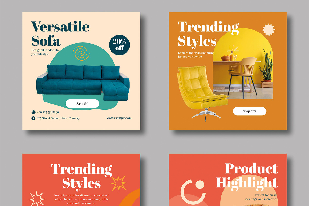 Furniture Social Media Posts, a Social Media Template by MightyDesign (Photo 4 of 9)