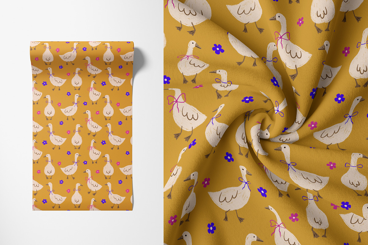 Cute Geese - Seamless Pattern, a Pattern Graphic by Alona Savchuk (Photo 5 of 11)
