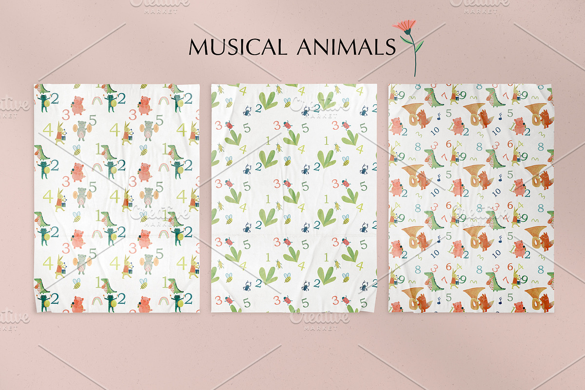 Musical animals, a Pattern Graphic by Lineli (Photo 2 of 8)