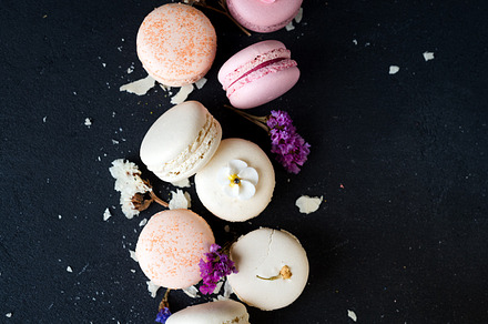 French pastel macarons stock photo containing macaroon and sweet, a Food & Drink Photo by YuMyart