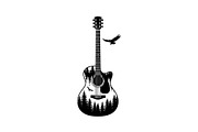Nature Landscape Guitar Silhouette, an Object Illustration by Creativeshirt (Thumbnail 24 of 31)