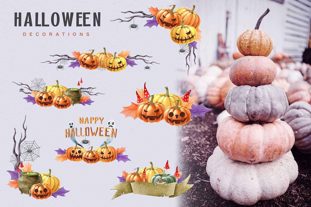 Halloween Watercolor Clipart, a Seasonal Illustration by AnitaPol (Photo 8 of 20)