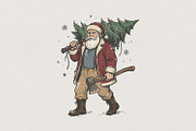 Vintage Santa Claus PNG, Christmas, an Illustration by SharpMarketplace (Thumbnail 1 of 3)