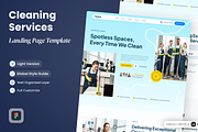 Cleano - Cleaning Services Landing, a Landing Page Template by SLAB! Design (Thumbnail 1 of 4)