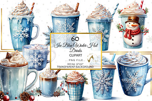 Watercolor Christmas Drinks Clipart