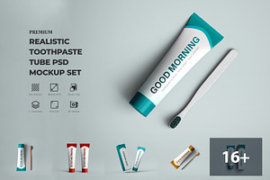 Minimalist Toothpaste Tube Mockup