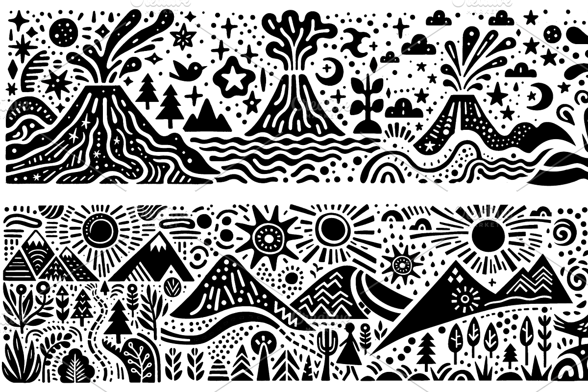 Vintage Flowers Folk Art, a Decorative Illustration by devastd (Photo 14 of 28)