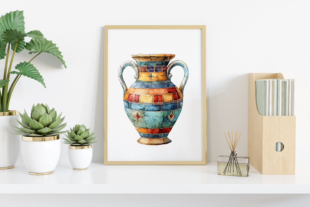 Watercolor Mediterranean Clipart, an Illustration by Canvas Craft (Photo 5 of 7)