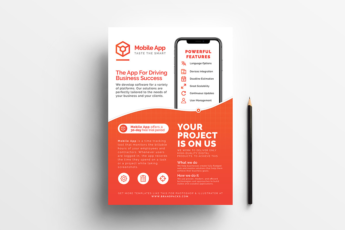 Mobile App Templates Pack v2, a Brochure Template by BrandPacks (Photo 4 of 14)