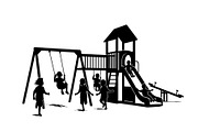 50 Kids Playground Silhouette Bundle, an Illustration by Gfx_Store (Thumbnail 47 of 51)