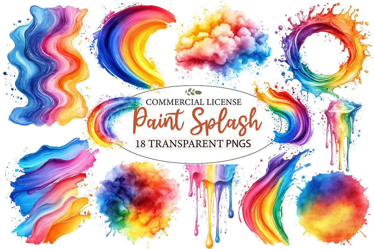 Watercolor Rainbow Paint Splash, an Illustration by Designworld (Photo 1 of 5)