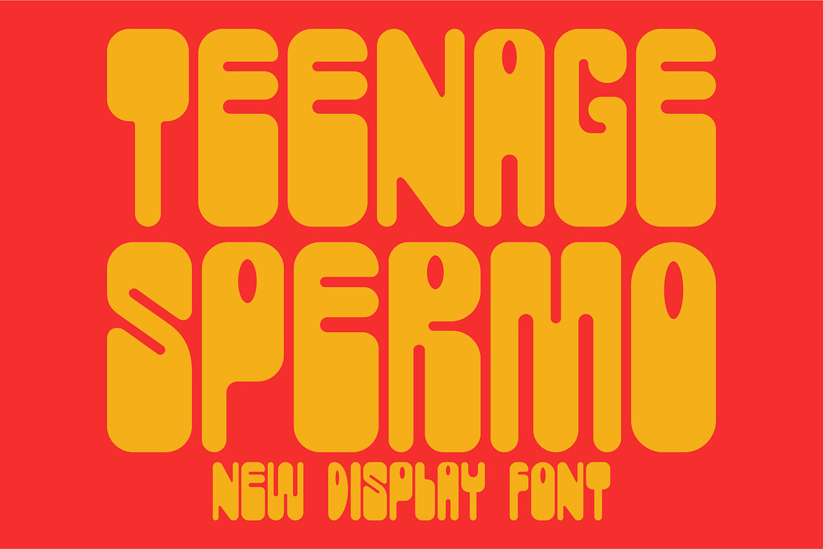 Teenage Spermo, a Sans Serif Font by TeenageFoundry (Photo 1 of 7)