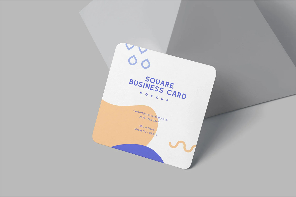 Square Business Card Mockups, an Advertising Mockup by megostudi0 (Photo 3 of 7)