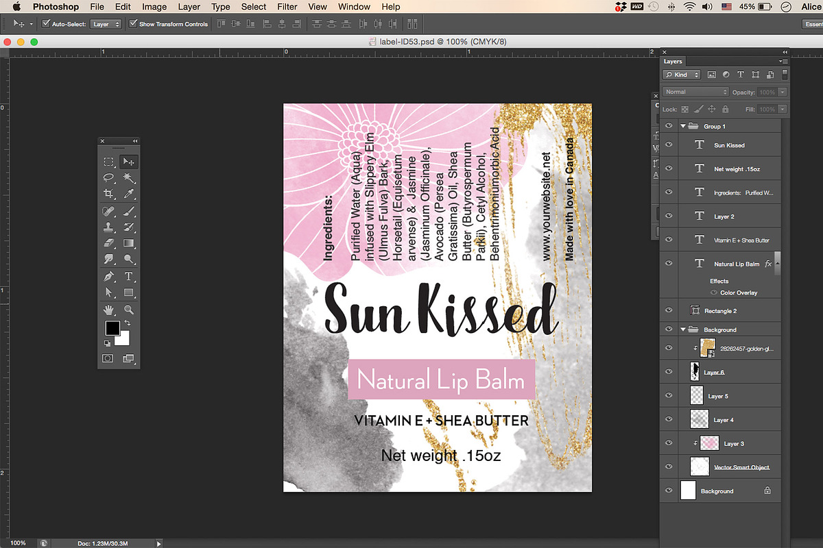 Lip balm label template ID53, a Stationery Template by AIW SOLUTIONS (Photo 3 of 3)