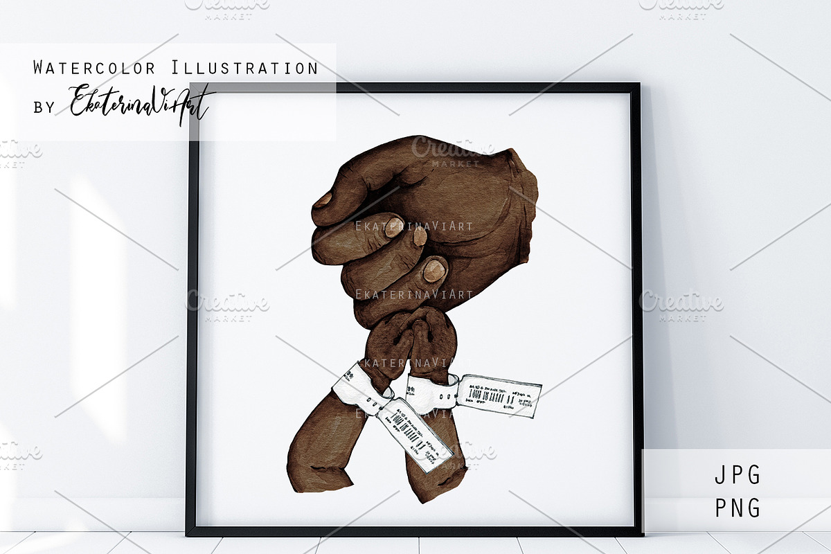 Father&Newborn Preemie Holding Hands, a Person Illustration by EkaterinaViArt (Photo 3 of 3)
