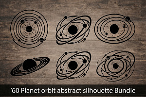 60 Planet Orbit Abstract Silhouette, an Empty State Illustration by Amazin_art
