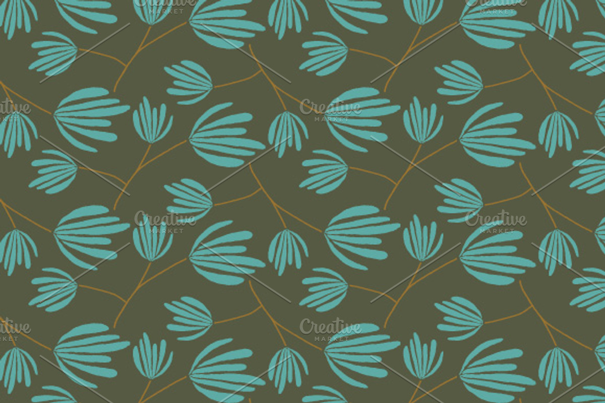 Floral Nouveau Patterns (EPS Format) preview 3
