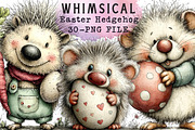Whimsical Easter Hedgehog Clipart, an Illustration by Libby Wishes (Thumbnail 1 of 4)