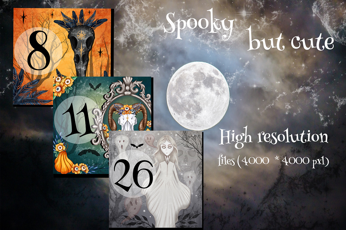 Printable Halloween advent calendar, a Decorative Illustration by Mrs.Swan_Design (Photo 2 of 4)